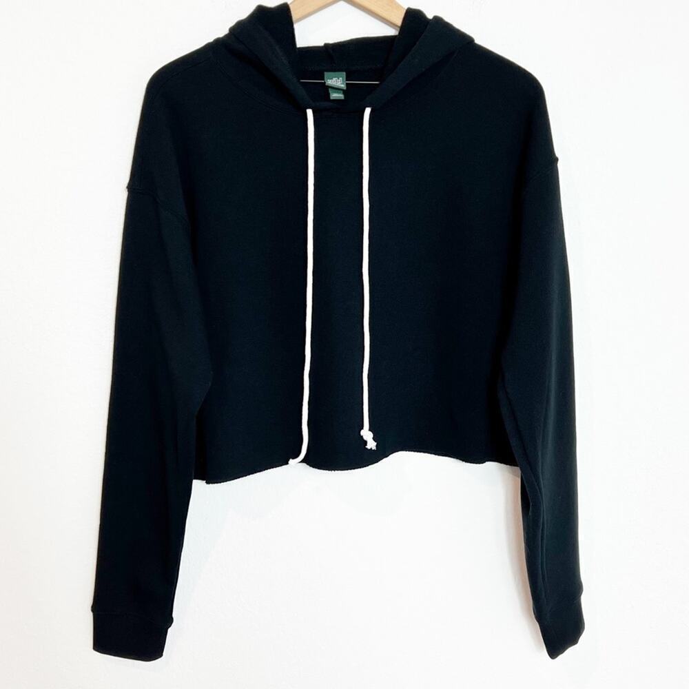WILD FABLE BLACK WOMEN CROPPEDHOODIE SIZE LARGE BRAND NEW WITH TAGS
